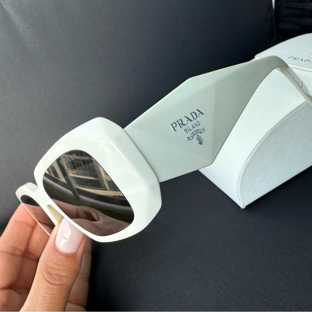 Prada Ivory Angular Sunglasses